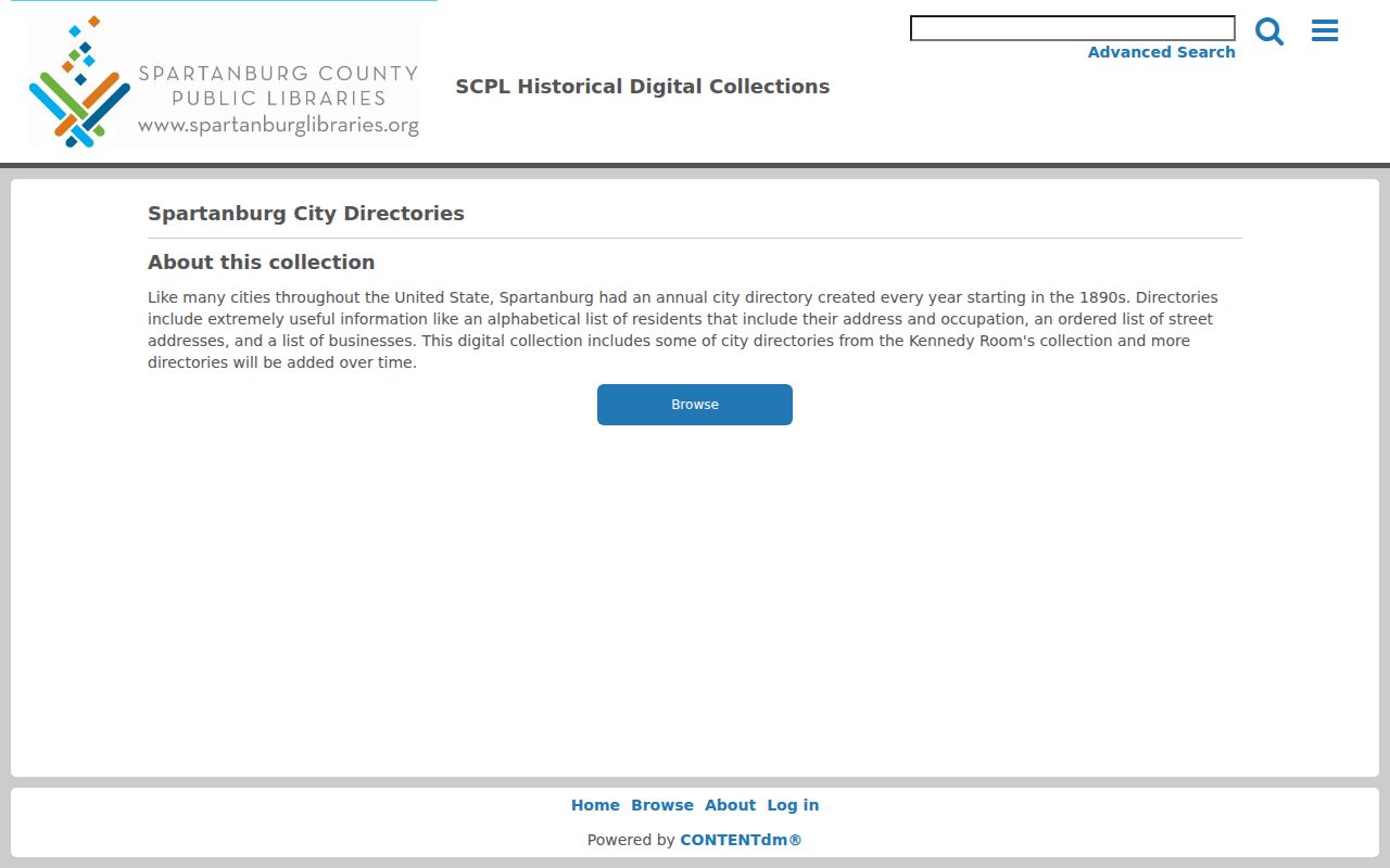 Spartanburg city directory SCPL digitized collection