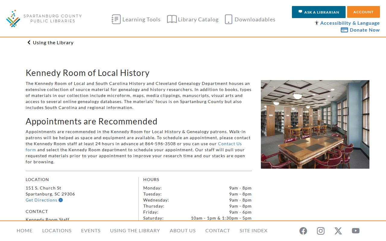 Spartanburg residents directory Kennedy Room local history collection