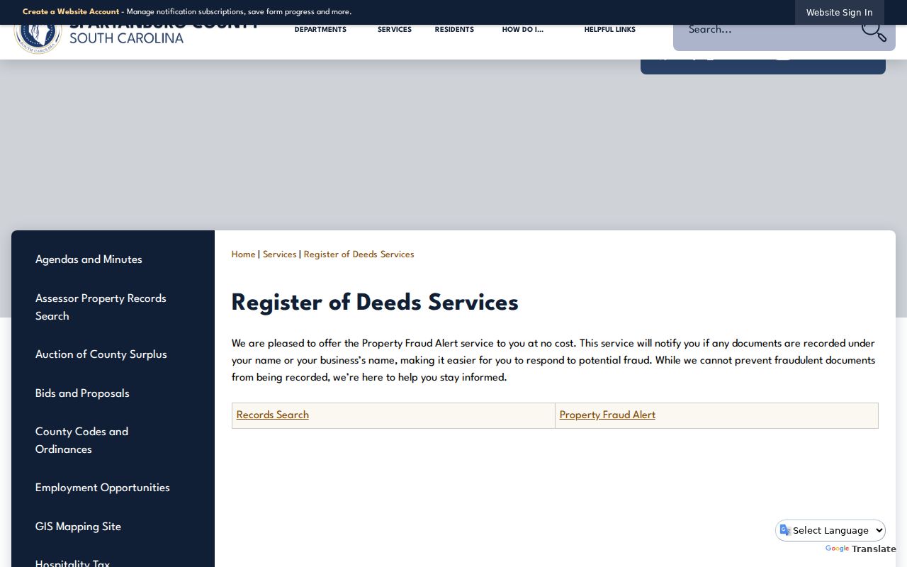 Spartanburg street directory research using Spartanburg County Register of Deeds services