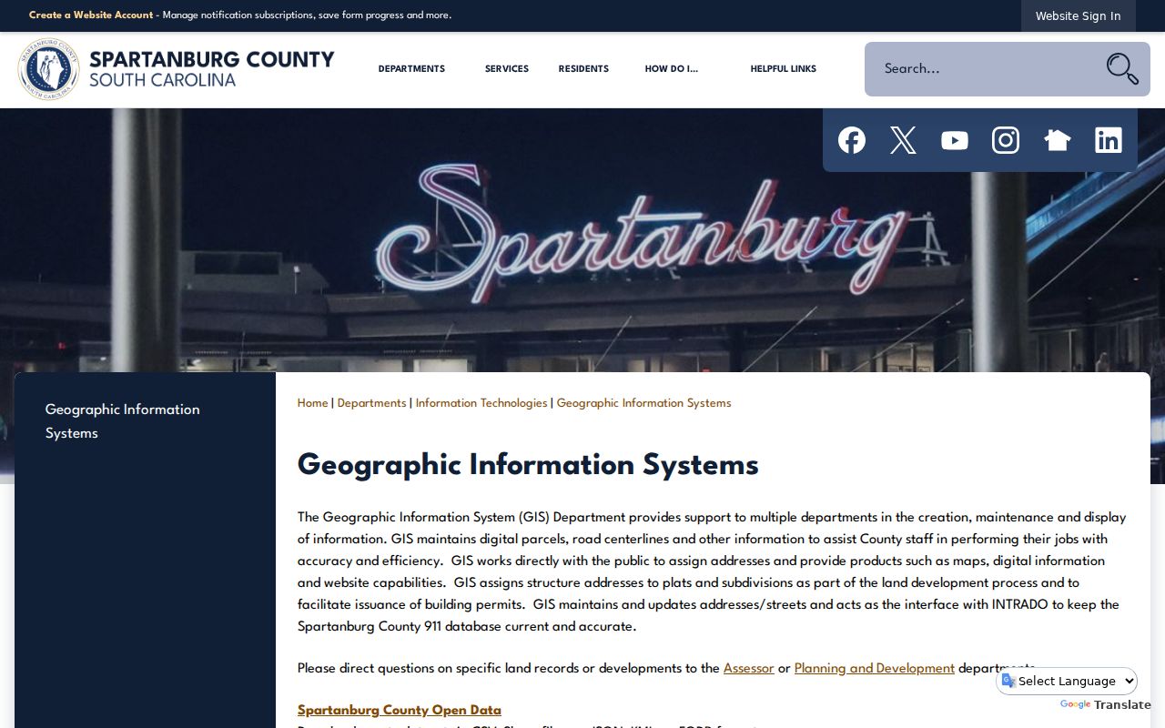Spartanburg ZIP code directory county GIS information